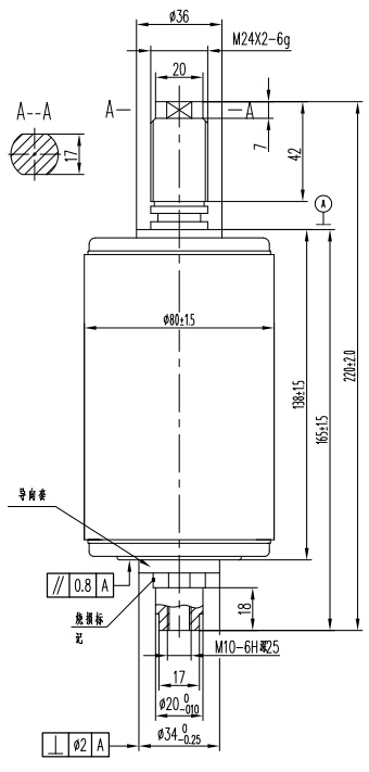 TD314B戶外斷路器用真空滅弧室結(jié)構圖